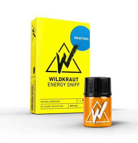 Wildkraut Energy Sniff - DAS ORIGINAL, Geschmack: Menthol | klinisch getestet | Booster für mehr Power im Alltag | Alternative zum Energy Drink | Schnupfpulver mit über 20 Sniffs von Wildkraut Energy Sniff