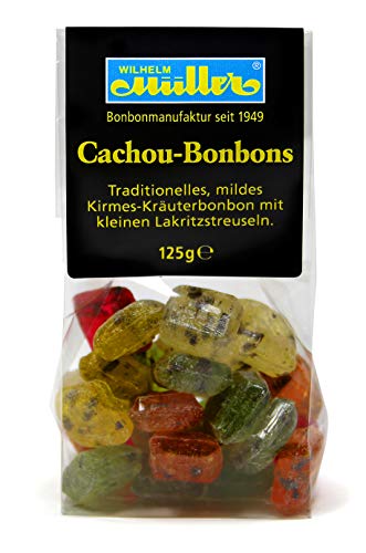 Cachou Bonbons - Traditionelles, mildes Kirmesbonbon mit kleinen Lakritzstreifen (1 Tüte) von Müller