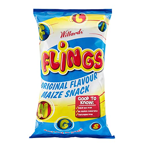 Willards Flings Mais-Snack, südafrikanische Lebensmittel-Snacks, Originalgeschmack, 150 g, 4 Stück von Willards