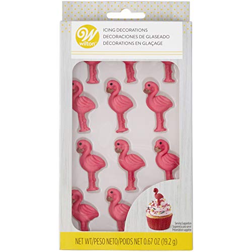 Flamingo Royal Icing Decorations, 12 Count for cupcakes, cookies, candy von Wilton