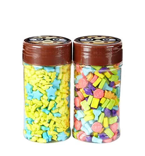 RO 2pk Sprinkle Set Lightning Bolts & Stars and Nerdy Nummies Mix Net Wt 6 OZ (172 g) von FOXCUP