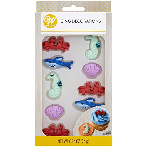 Sea Life Royal Icing Decorations - Crab, Shell, Seahorse and Shark Royal Icing Decorations von Wilton