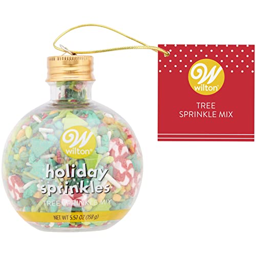 Tree Mix Holiday Cake and Cookie Sprinkles, 3.72 oz. Green White Gold von Wilton