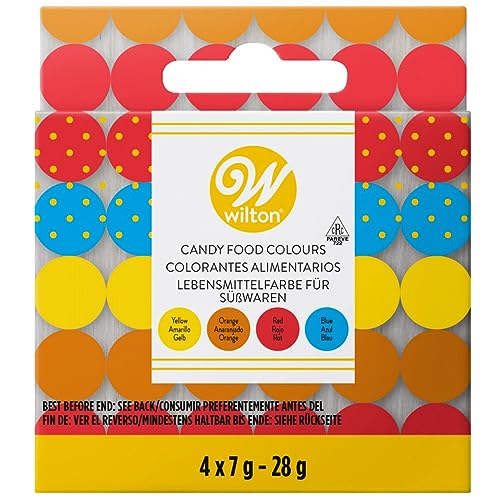 Wilton 4-tlg. Gel-Lebensmittel-Farbset, 28 g (Gelb, Orange, Rot, Blau) von Wilton