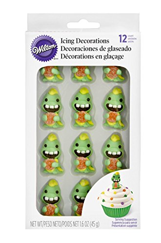 Wilton 710-0258 Zuckerguss-Dekorationen, Dinosaurier, 12 Stück von Wilton