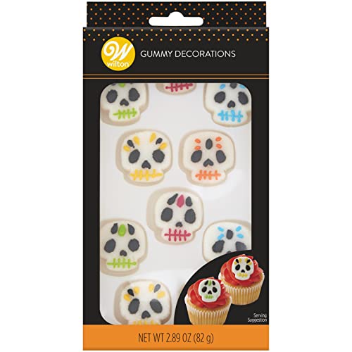 Wilton Candy Gummy Decorations 10/Pkg-Day Of The Dead Skulls von Wilton