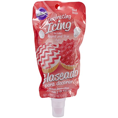 Wilton Icing 8Oz Pouch W/Tips-Red von Wilton