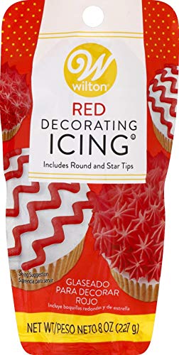 Wilton Icing 8oz Pouch W/Tips-Red von Wilton