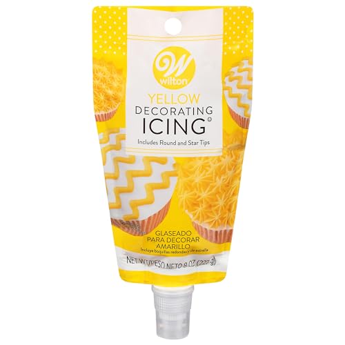 Wilton Icing 8oz Pouch W/Tips-Yellow von Wilton