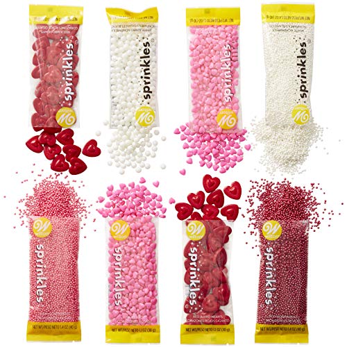 Wilton Valentine Sprinkles Dessertdekorationsset, 8 Stück von Wilton