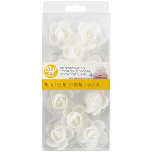 Wilton White Rose Wafer Icing Decorations, 0.35 oz. (10 Pieces) von Wilton