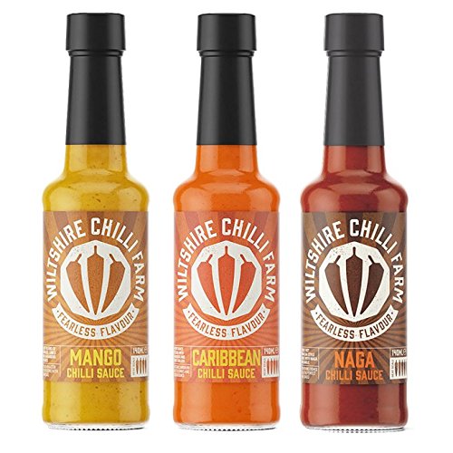 Wiltshire Chilli Farm Mango, Karibik und Naga Hot Chili Soßen-Set (1 Stück) von Wiltshire Chilli Farm