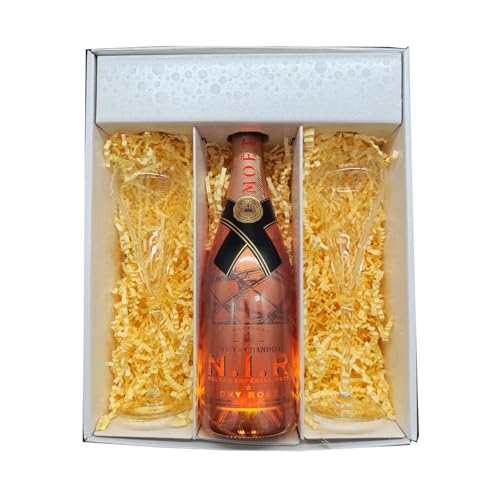 Coffret Blanc : Moët & Chandon – Champagne – 1 Nectar Imperial rosé et 2 Flûtes Chef & Sommelier – (1x75cl) von Wine And More