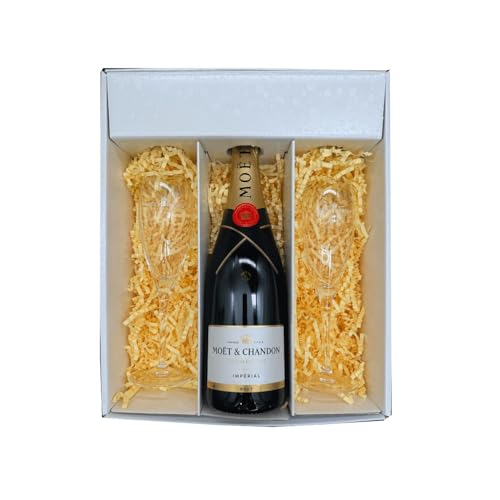 Coffret Blanc : Moët & Chandon – Champagne – Impérial Brut et 2 Flûtes Moët&Chandon – (1x75cl) von Wine And More