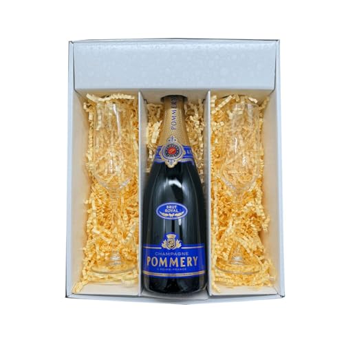 Coffret Blanc : Pommery – Champagne – Brut et 2 Flûtes « carr頻 – (1x75cl) von Wine And More