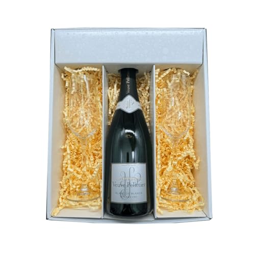 Coffret Blanc : Veuve Pelletier – Champagne – 1 Brut et 2 Flûtes « carr頻 – (1x75cl) von Wine And More