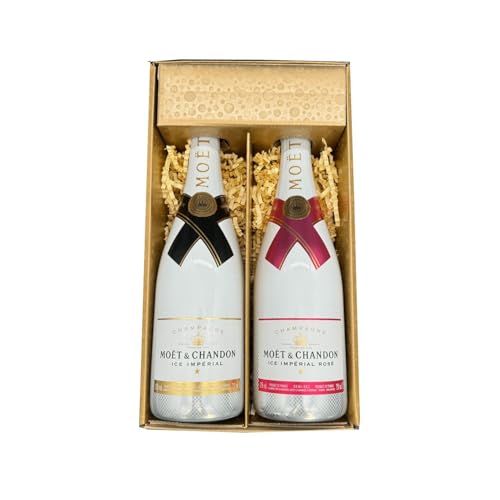 Coffret Or : Moët & Chandon Ice – Champagne – 1 Demi sec & 1 Demi sec Rosé– (2 x75cl) von Wine And More