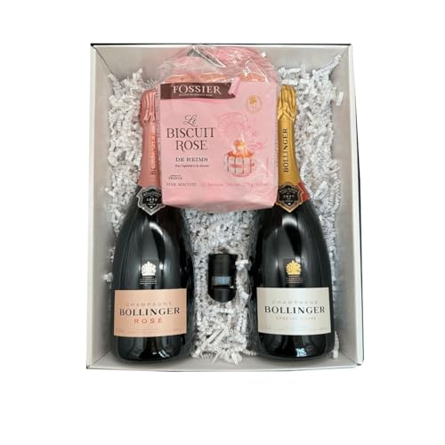 Coffret blanc : Bollinger brut et rosé - Fossier Biscuit Rose - Bouchon à champagne von Wine And More