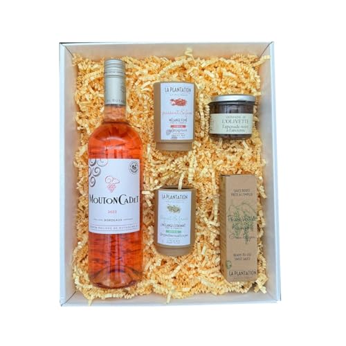 Coffret blanc : Mouton cadet Rosé - La Plantation : Mélange Fleurs de sels et épices citronées & fumées Sauce poivre Kampot - Tapenade von Wine And More