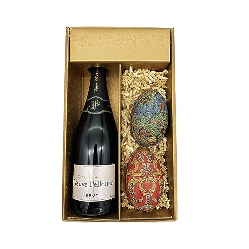 Geschenkbox Champagner Veuve Pelletier - Gold - Brut 1 Brut - Fabergé-Eier (Zufallsmuster) LE PETIT DUC von Wine And More