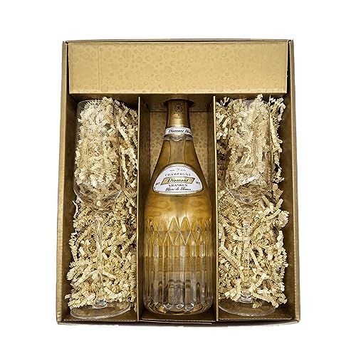 Geschenkbox Champagner Vranken - Gold -1 Blanc de Blancs - 2 Champagnergläser Anton Studio Design von Wine And More
