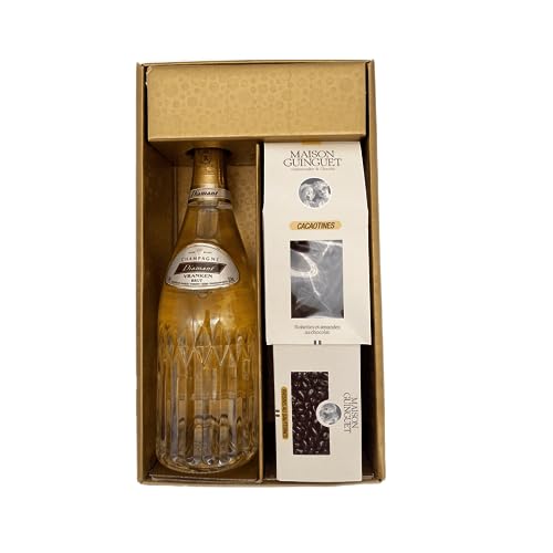 Geschenkbox Gold - Champagner Vranken -1 Brut - Cacaotines (1x150g) et Raisins au sauternes (1x100g) MAISON GUINGUET von Wine And More