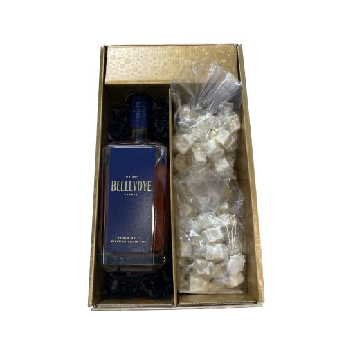 Geschenkbox - Whisky - Gold - Bellevoye bleu- Weißer Nougat MAISON JONQUIER von Wine And More