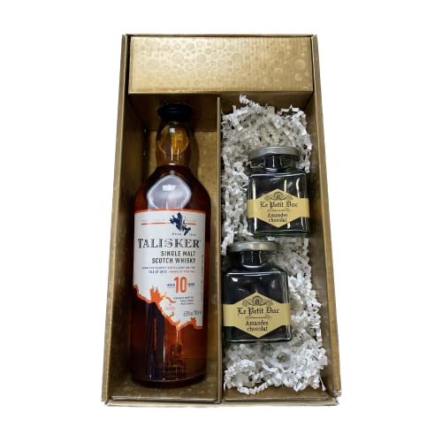 Geschenkbox - Whisky - Gold - TALISKER 10 ans - Amandes de provence enrobées du Petit Duc von Wine And More