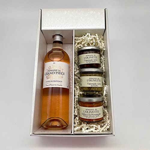 Geschenkpackung Grand Pièce Côtes de Provence Rosé +3 tapenades (3x100g) von Wine And More