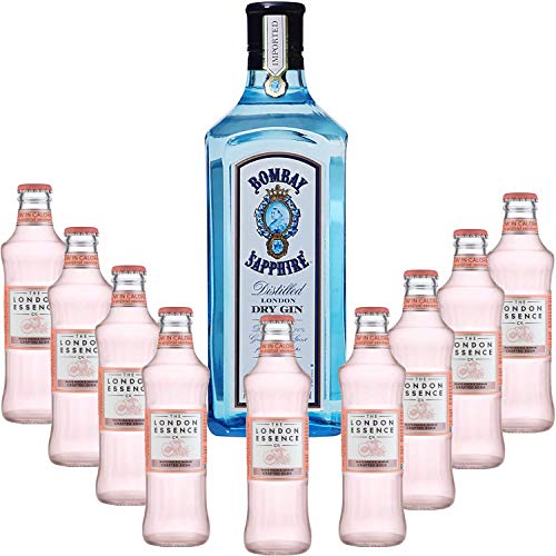 Gintonic - Bombay Sapphire Gin 40 ° + 9London Essence "White Peach & Jasmin" - (70cl 20cl * + 9) von Wine And More