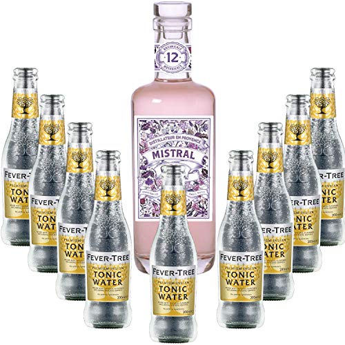 Gintonic - Gin terrestrisch Mistral 40 ° + 9Fever Indian Tree Premium Water - (70cl + 9 * 20cl) von Wine And More