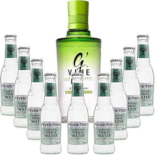 Gintonic Pack - G'Vine +9 Fever Tree Holunder Water - (70cl 20cl * + 9) von Wine And More