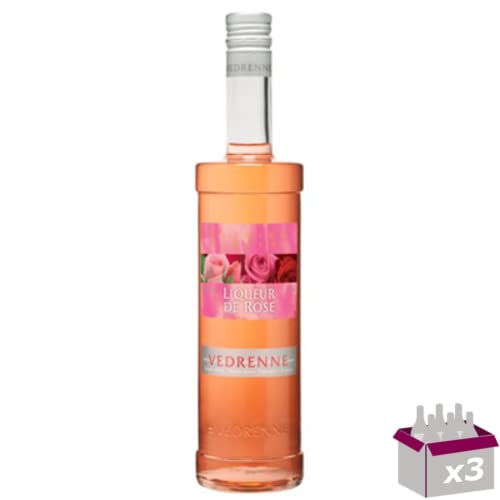 Lot de 3 Vedrenne - Liqueur de rose 18° - 70cL von Wine And More