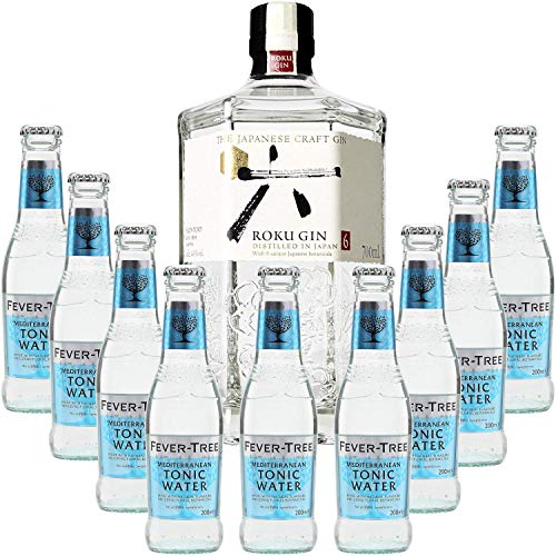 Pack Gintonic - Gin Roku + 9 Fever Tree Mediterranean Water - (70cl 20cl * + 9) von Wine And More