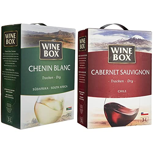 Wine Box Chenin Blanc Südafrika trocken Bag-in-Box (1 x 3 l) & Wine Box Cabernet Sauvignon Chile trocken Bag-in-Box (1 x 3 l) von WineBox