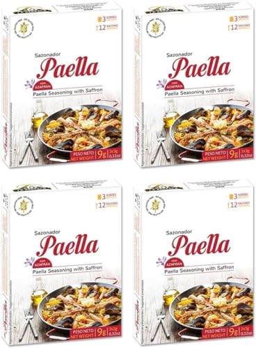 Paella-Gewürz mit Safran 48 Portionen (12 Päckchen) von Winesfromspain