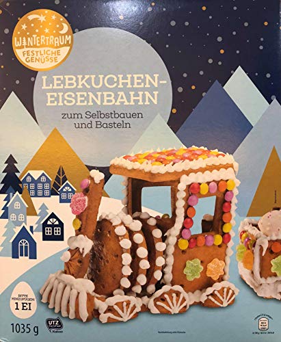 Grosse Lebkuchen Eisenbahn 850gr (Hexenhaus Wintertraum Lebkuchenhaus) von Wintertraum Aachen