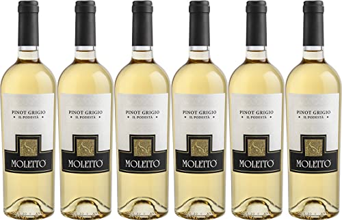 Moletto Il Podesta' Pinot Grigio Venezia DOC 2022 Trocken (6 x 0.75 l) von WirWinzer