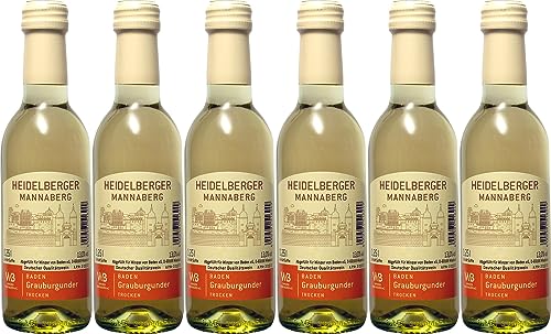 Winzer von Baden Grauburgunder Heidelberger Mannaberg Weinmini 0,25 L Trocken (6 x 0.25 l) von WirWinzer