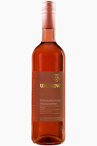 Wissing Spätburgunder Weißherbst 2018 Halbtrocken Qualitätswein (6 X 0, 75l) von Wissing