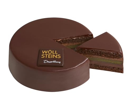 Original Prinz-Wöllstein-Torte | Large | 20 cm Durchmesser | 16 Portionen | Schokoladentorte mit Marzipan | mit 6 Schichten | die Praline unter den Torten von Wöllsteins Desserthaus