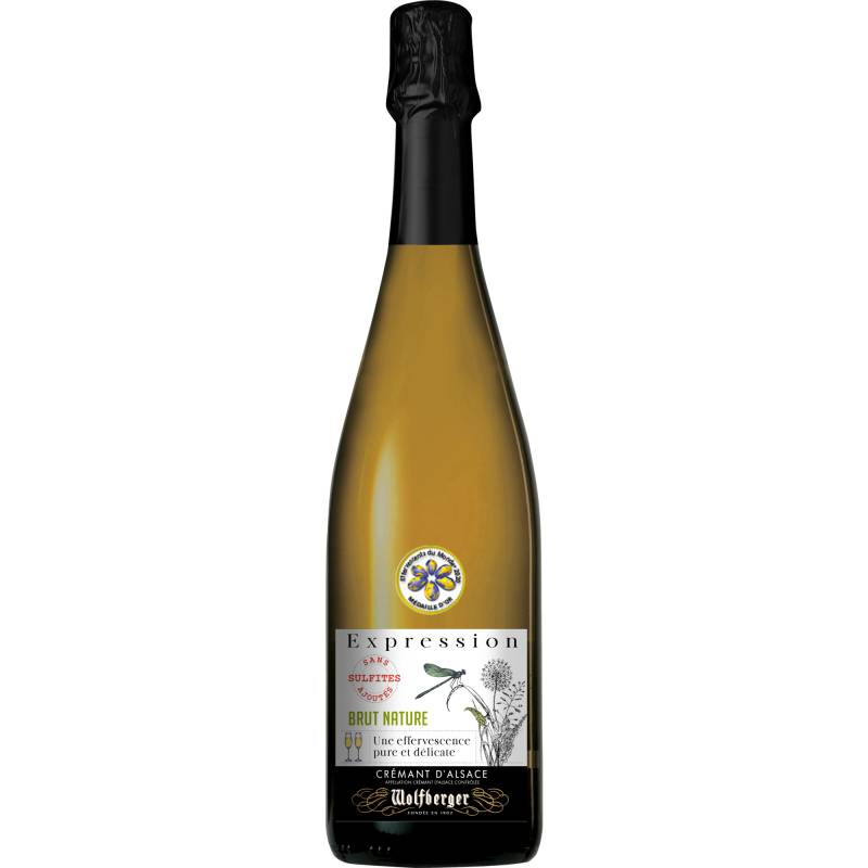 Wolfberger Expression Crémant d’Alsace, Brut Nature, Crémant d'Alsace AOP, Elsass, Schaumwein von Wolfberger, 6 Grande Rue, F-68420 Eguisheim