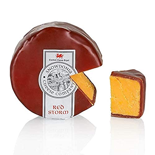 Snowdonia - Red Storm, gereifter Leicester Käse, dunkelroter Wachs, 200g von Wolfram Berge Delikatessen GmbH &Co KG.