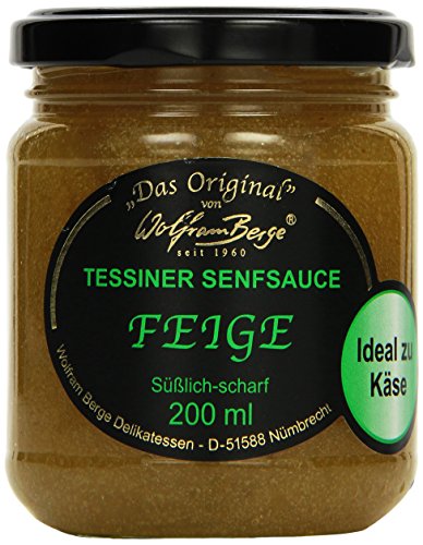 Wolfram Berge Original Tessiner Grüne Feigen-Senfsauce - Feinkostsauce aus pürierten kandierten Feigen mit fein-scharfem Senfgeschmack.Hergestellt im Schweizer Tessin (1 x 200 ml) von Wolfram Berge