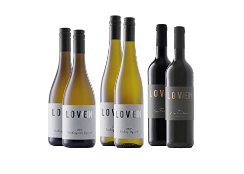 LoveWein Kennenlernset - 2x Riesling Exquisit feinherb, 2x Grauburgunder Exquisit trocken, 1x Rotwein Cuvée feinherb, 1x Rotwein Cuvée trocken von Woll