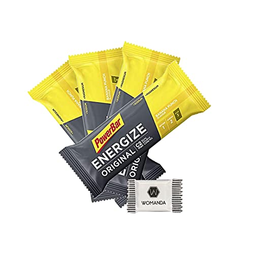 PowerBar Energize Original 4x55g - High Carb Energieriegel + C2MAX Magnesium und Natrium (Banana Punch) von Womanda