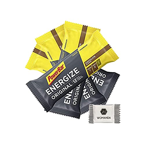 PowerBar Energize Original 4x55g - High Carb Energieriegel + C2MAX Magnesium und Natrium (Chocolate) von Womanda