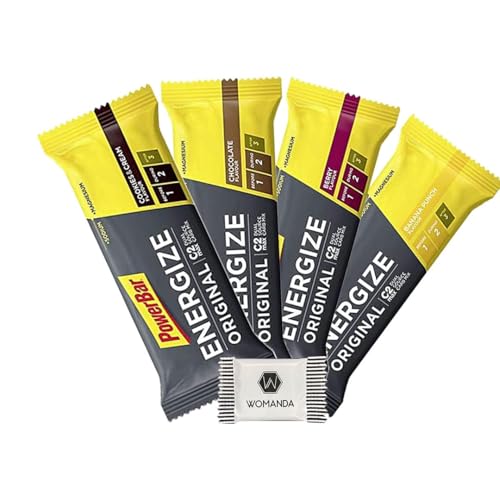 PowerBar Energize Original 4x55g - High Carb Energieriegel + C2MAX Magnesium und Natrium (Mix) von Womanda