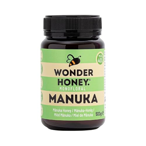 Wonder Honey Roher Manuka-Honig MGO 400+ | Unpasteurisiert, Rückverfolgbar, Nicht-GMO, Ohne Pestizide, Abgefüllt in Neuseeland | 500g von Wonder Honey