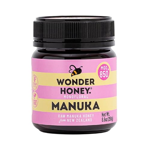 Wonder Honey Roher Manuka-Honig MGO 850+ | Unpasteurisiert, Rückverfolgbar, Nicht-GMO, Ohne Pestizide, Abgefüllt in Neuseeland | 250g von Wonder Honey